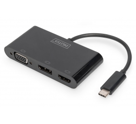 Digitus USB-C 3in1 Triple Monitor Adapter (HDMI, DP, VGA) | USB-C Graphics Adapter