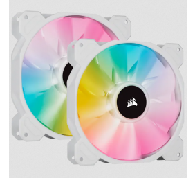 Corsair | 140mm White PWM Fan, Dual Fan Kit with Lighting Node CORE | iCUE SP140 RGB ELITE Performance | Case Fan