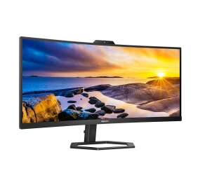 Philips | Monitor with Windows Hello Webcam | 34E1C5600HE/00 | 34 " | VA | 21:9 | 100 Hz | 4 ms | 3440 x 1440 pixels | 300 cd/m² | HDMI ports quantity 1 | Black | Warranty 36 month(s)