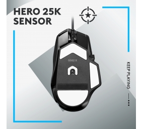 Logitech G G502 X Laidinė žaidimų pelė USB Type-A, Juoda