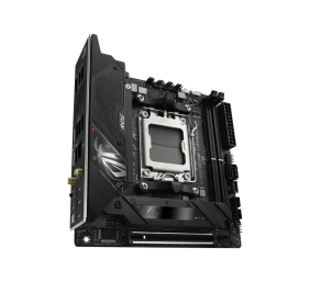 Asus | ROG STRIX B650E-I GAMING WIFI | Processor family AMD | Processor socket AM5 | DDR5 DIMM | Memory slots 2 | Supported hard disk drive interfaces 	SATA, M.2 | Number of SATA connectors 2 | Chipset  AMD B650 | Mini-ITX