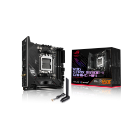 Asus | ROG STRIX B650E-I GAMING WIFI | Processor family AMD | Processor socket AM5 | DDR5 DIMM | Memory slots 2 | Supported hard disk drive interfaces 	SATA, M.2 | Number of SATA connectors 2 | Chipset  AMD B650 | Mini-ITX