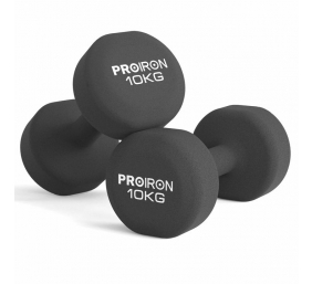 PROIRON PRKNED10K Dumbbell Weight Set, 2 pcs, 10 kg, Black, Neoprene