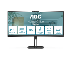 AOC | Curved Monitor | CU34V5C/BK | 34 " | VA | WQHD | 21:9 | 100 Hz | 4 ms | 3440 x 1440 | 300 cd/m² | HDMI ports quantity 1
