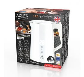 Adler | Kettle | AD 1345w | Electric | 2200 W | 1.7 L | Stainless steel | 360° rotational base | White