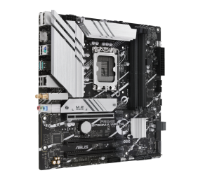 Asus PRIME B760M-A WIFI D4 Processor family Intel Processor socket  LGA1700 DDR4 DIMM Memory slots 4 Supported hard disk drive interfaces 	SATA, M.2 Number of SATA connectors 4 Chipset Intel B760 mATX