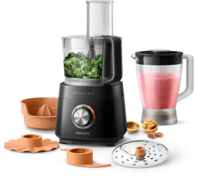Philips Compact Food processor HR7530/10 Viva Collection 850 W Bowl capacity 2.1 L Number of speeds 2 Black