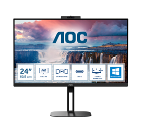 AOC | USB-C Monitor with Webcam | 24V5CW/BK | 23.8 " | IPS | FHD | 16:9 | 75 Hz | 1 ms | 1920 x 1080 | 300 cd/m² | HDMI ports quantity 2 | Black