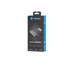 Natec Ethernet Adapter, Cricket USB 3.0, USB 3.0 to RJ45, Black | Natec | Ethernet Adapter Network Card | NNC-1924 Cricket USB 3.0