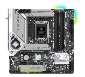 ASRock | B760M Steel Legend WiFi | Processor family Intel | Processor socket LGA1700 | DDR5 DIMM | Memory slots 4 | Supported hard disk drive interfaces SATA3, 3 Hyper M.2 | Number of SATA connectors 4 | Chipset B760 | Micro ATX