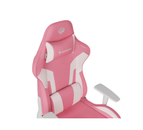 Genesis mm | Backrest upholstery material: Eco leather, Seat upholstery material: Eco leather, Base material: Nylon, Castors material: Nylon with CareGlide coating | Pink/White