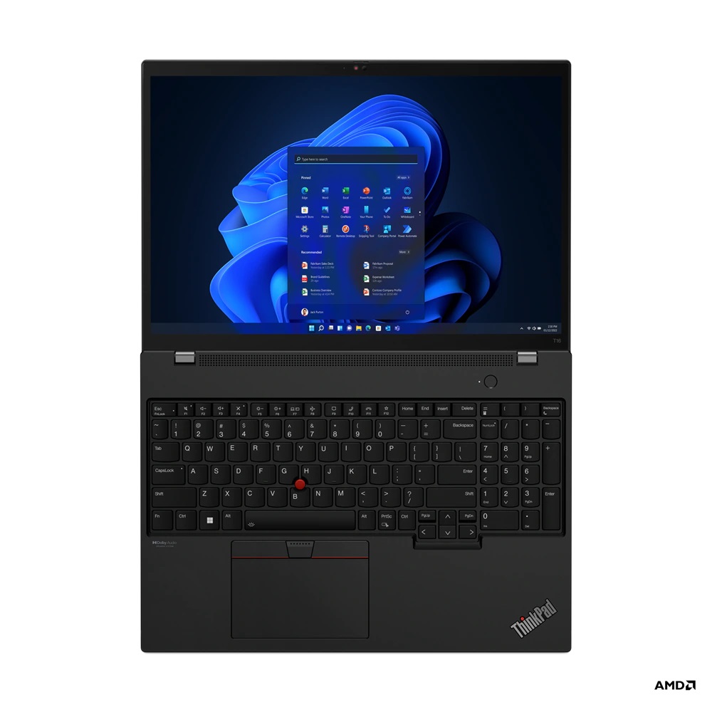 Lenovo ThinkPad T16 (Gen 1) Black, 16 ", IPS,  WQXGA, 2560 x 1600, Anti-glare, AMD Ryzen 7 PRO, 6850U, 32 GB,  Soldered LPDDR5-6400, SSD 1000 GB, AMD Radeon 680M Graphics, No Optical drive, Windows 11 Pro, 802.11ax, Bluetooth version 5.1, LTE Upgradable, 