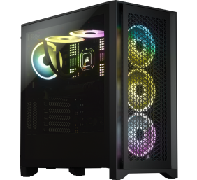 Corsair | Tempered Glass PC Case | iCUE 4000D RGB AIRFLOW | Side window | Black | Mid-Tower | Power supply included No