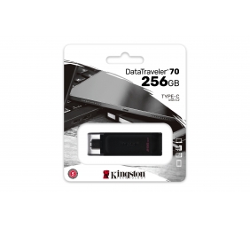 Kingston | USB Flash Drive | DataTraveler 70 | 256 GB | USB 3.2 Gen 1 Type-C | Black