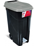Ecost prekė po grąžinimo Tayg pilka atliekų šiukšliadėžė su dangčiu 80 litrų su pedalu, juoda baze (