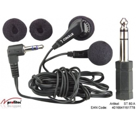 Laidinės ausinės Profitec St 80 A, Stereo, 3.5 mm stereo jack, 6.3 mm stereo adapteris