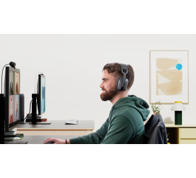 Logitech Zone Vibe Wireless MS Teams Belaidės ausinės, USB-C Bluetooth receiver, Graphite