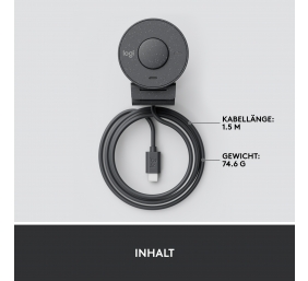 Internetinė kamera Logitech Brio 300 (960-001436) Full HD, Graphite