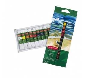 Akvareliniai dažai Derwent Academy 12 spalvų po 12 ml