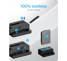Raidsonic | Icy Box | IB-2914MSCL-C31 Docking and cloning station for M.2 NVMe SSD & 2.5''/3.5'' SATA SSD/HDD