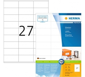 Ecost prekė po grąžinimo Herma 4450 etiketės Premium A4 70x32 mm baltojo popieriaus MATT