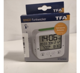 Ecost prekė po grąžinimo TFA Dostmann 60.2528.01 Bingo Radijo bangomis valdomas žadintuva