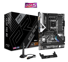 ASRock | X670E PRO RS | Processor family AMD | Processor socket AM5 | DDR5 DIMM | Memory slots 4 | Supported hard disk drive interfaces 	SATA, M.2 | Number of SATA connectors 6 | Chipset AMD X670 | ATX