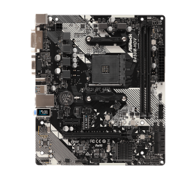 ASRock B450M-HDV R4.0 Processor family AMD, Processor socket AM4, DDR4 DIMM, Memory slots 2, Supported hard disk drive interfaces 	SATA, M.2, Number of SATA connectors 4, Chipset AMD Promontory B450, Micro ATX