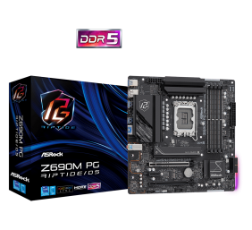 ASRock Z690M PG RIPTIDE/D5 Processor family Intel, Processor socket  LGA1700, DDR5 DIMM, Memory slots 4, Supported hard disk drive interfaces SATA, M.2, Number of SATA connectors 4, Chipset  Intel Z690,  Micro ATX