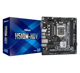 ASRock H510M-HDV R2.0 Processor family Intel, Processor socket  LGA1200, DDR4 DIMM, Memory slots 2, Supported hard disk drive interfaces SATA, Number of SATA connectors 4, Chipset Intel H510, Micro ATX