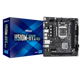 ASRock H510M-HVS R2.0 Processor family Intel, Processor socket  LGA1200, DDR4 DIMM, Memory slots 2, Supported hard disk drive interfaces 	SATA, Number of SATA connectors 4, Chipset  Intel H510, Micro ATX