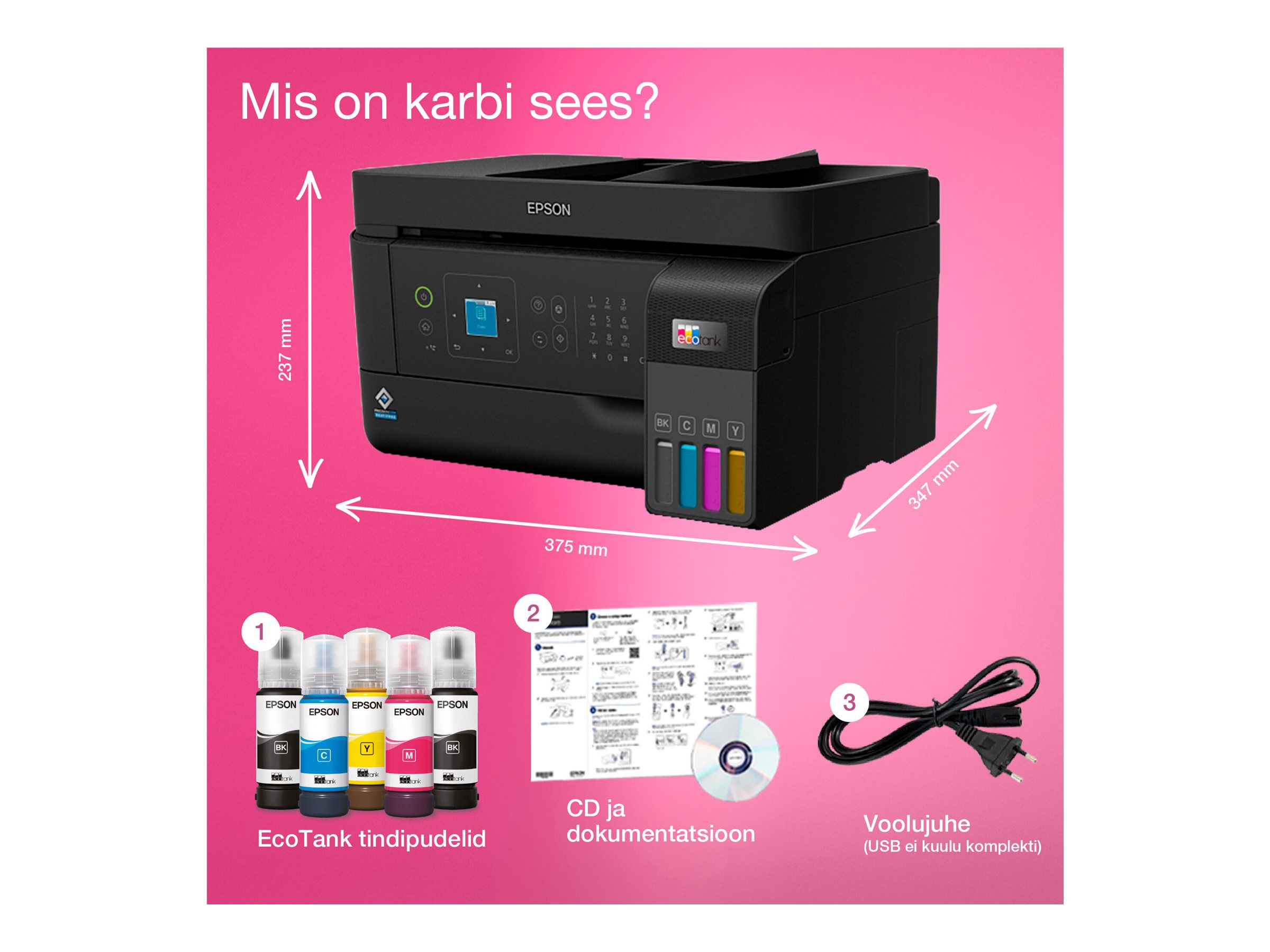 Epson Multifunctional printer | EcoTank L5590 | Inkjet | Colour | Inkjet Multifunctional Printer | A4 | Wi-Fi | Black