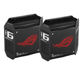 Wifi 6 802.11ax Tri-band Gigabit Gaming Mesh System | GT6 ROG Rapture (2-Pack) | 802.11ax | 574+4804+4804 Mbit/s | 10/100/1000 Mbit/s | Ethernet LAN (RJ-45) ports 3 | Mesh Support Yes | MU-MiMO Yes | No mobile broadband | Antenna type Internal