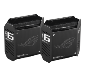 Wifi 6 802.11ax Tri-band Gigabit Gaming Mesh System | GT6 ROG Rapture (2-Pack) | 802.11ax | 574+4804+4804 Mbit/s | 10/100/1000 Mbit/s | Ethernet LAN (RJ-45) ports 3 | Mesh Support Yes | MU-MiMO Yes | No mobile broadband | Antenna type Internal