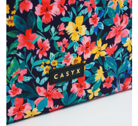Casyx | SLVS-000023 | Casyx for MacBook | Fits up to size 13 ”/14 " | Sleeve | Canvas Flowers Dark | Waterproof