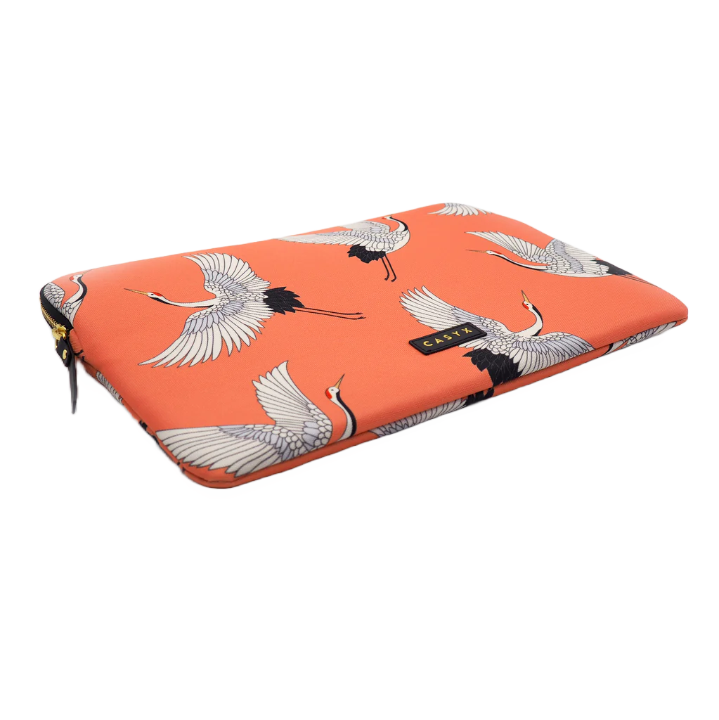 Casyx | SLVS-000006 | Casyx for MacBook | Fits up to size 13 ”/14 " | Sleeve | Coral Cranes | Waterproof