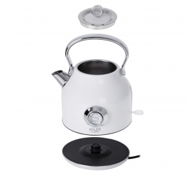 Adler | Kettle with a Thermomete | AD 1346w | Electric | 2200 W | 1.7 L | Stainless steel | 360° rotational base | White