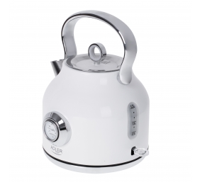 Adler | Kettle with a Thermomete | AD 1346w | Electric | 2200 W | 1.7 L | Stainless steel | 360° rotational base | White