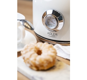 Adler | Kettle with a Thermomete | AD 1346w | Electric | 2200 W | 1.7 L | Stainless steel | 360° rotational base | White