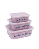 Stoneline | Awave Set of storage box | 21940 | Storage box | Capacity  L | 3 pc(s) | Dishwasher proof | Rose