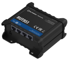 Industrial Cellular router | RUT951 | 802.11n | 10/100 Mbit/s | Ethernet LAN (RJ-45) ports 4 | Mesh Support No | MU-MiMO No | 2G/3G/4G | Antenna type 	2 x SMA for LTE, 2 x RP-SMA | 0