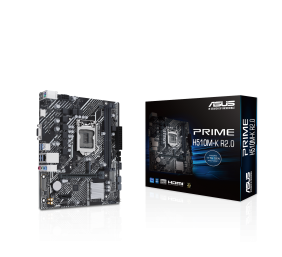 Asus | PRIME H510M-K R2.0 | Processor family Intel | Processor socket  LGA1200 | DDR4 DIMM | Memory slots 2 | Supported hard disk drive interfaces 	SATA, M.2 | Number of SATA connectors 4 | Chipset  Intel H470 | micro-ATX