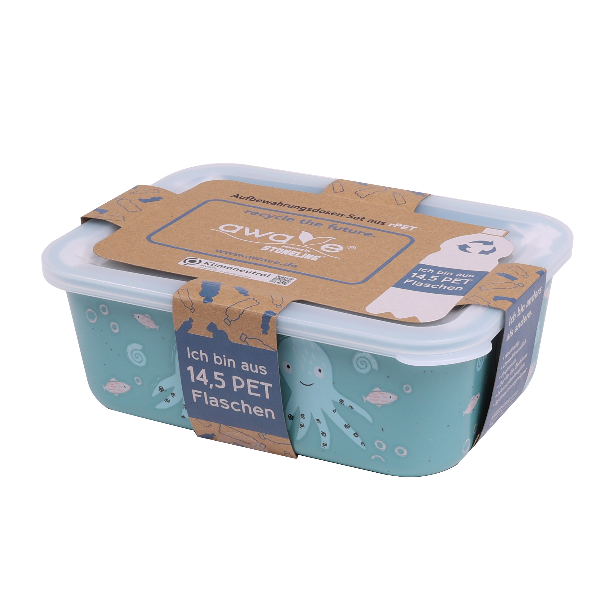 Stoneline | Awave Set of storage box | 21941 | Storage box | 3 pc(s) | Dishwasher proof | Turquoise