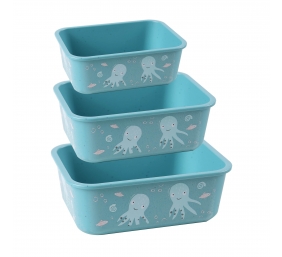 Stoneline | Awave Set of storage box | 21941 | Storage box | Capacity  L | 3 pc(s) | Dishwasher proof | Turquoise