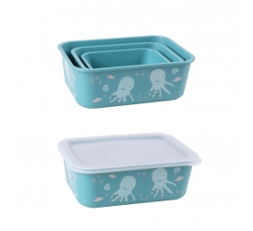 Stoneline | Awave Set of storage box | 21941 | Storage box | Capacity  L | 3 pc(s) | Dishwasher proof | Turquoise