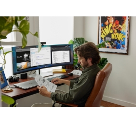 HP E45c G5 DQHD Curved Charging Monitor - 44.5" 5120x1440 5K DQHD 400-nit AG, Curved, VA, 2x USB-C(65W)/DisplayPort/HDMI, 4x USB 3.0, speakers, RJ-45 LAN, height adjustable, 3 years