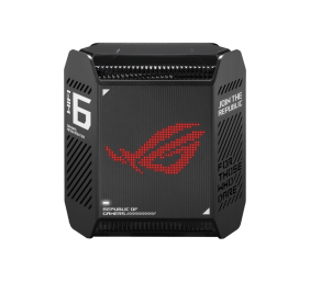 Wifi 6 802.11ax Tri-band Gigabit Gaming Mesh Router | GT6 ROG Rapture (1-Pack) | 802.11ax | 574+4804+4804 Mbit/s | 10/100/1000 Mbit/s | Ethernet LAN (RJ-45) ports 3 | Mesh Support Yes | MU-MiMO Yes | No mobile broadband | Antenna type Internal