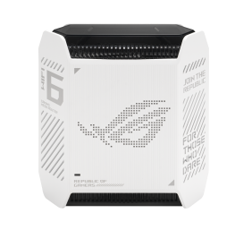 Wifi 6 802.11ax Tri-band Gigabit Gaming Mesh Router | GT6 ROG Rapture (1-Pack) | 802.11ax | 574+4804+4804 Mbit/s | 10/100/1000 Mbit/s | Ethernet LAN (RJ-45) ports 3 | Mesh Support Yes | MU-MiMO Yes | No mobile broadband | Antenna type Internal