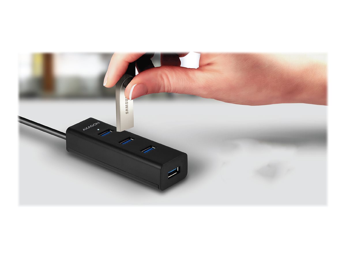AXAGON Four-port USB 3.0 hub with fast charging and power support | HUE-S2B