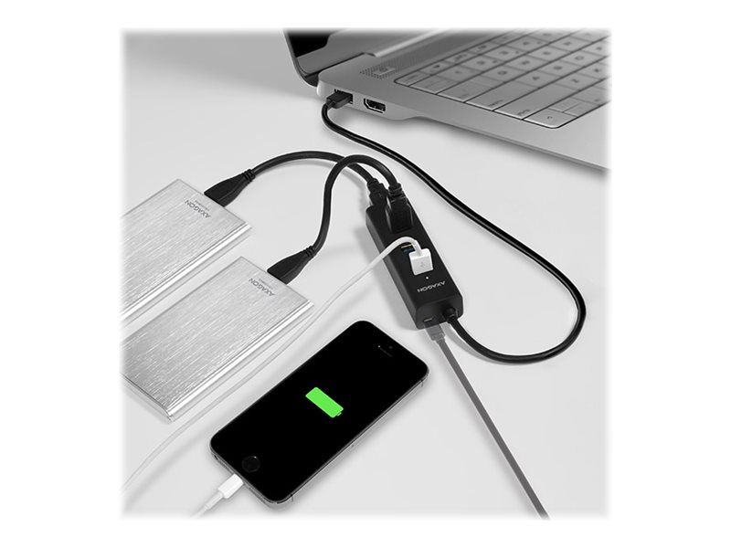 AXAGON Four-port USB 3.0 hub with fast charging and power support | HUE-S2B